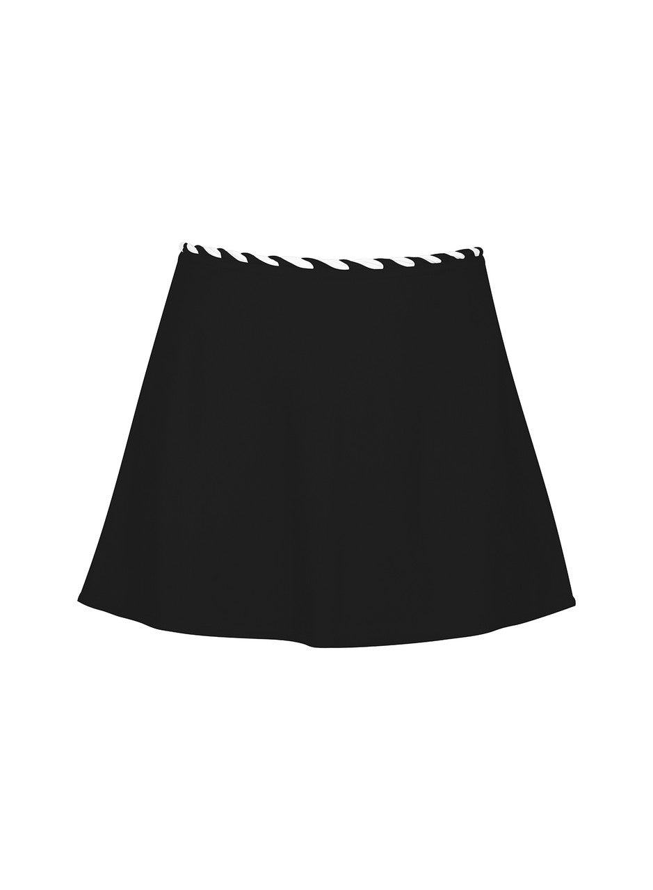 Karla Colletto Reed A-Line Skirt with Trim