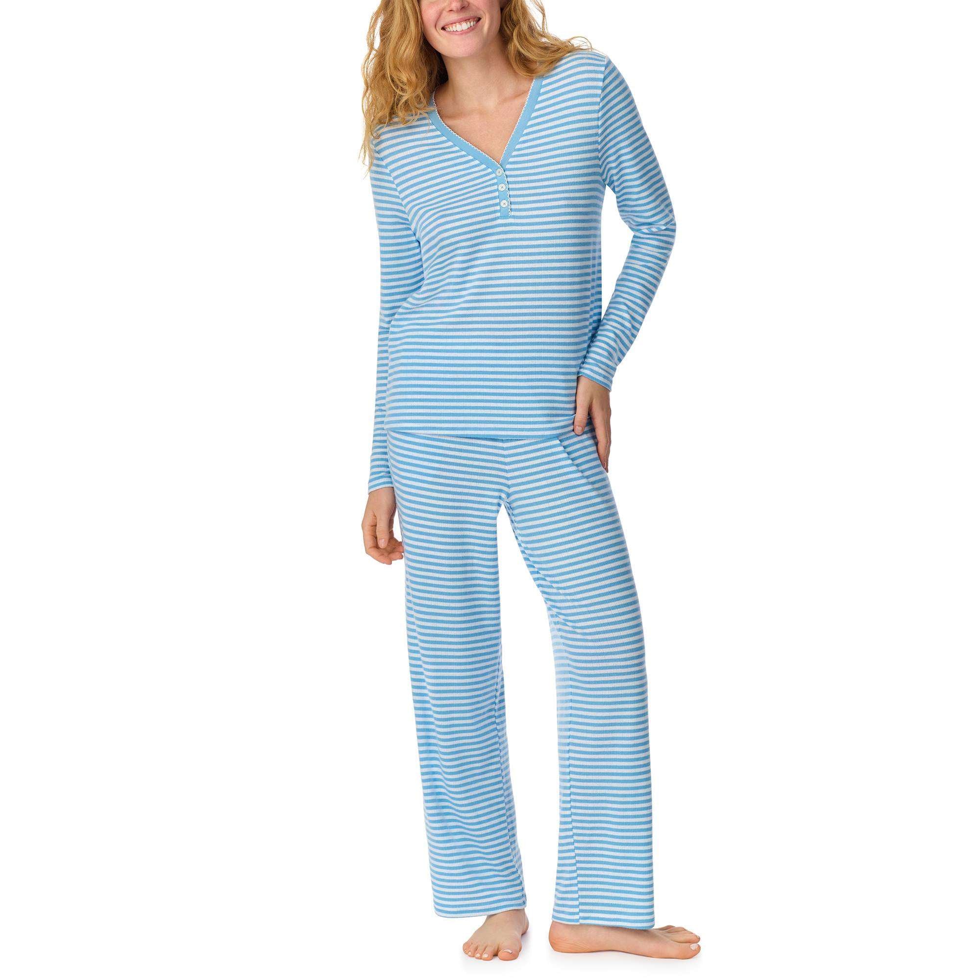 Kate Spade Pointelle L/S Henley Pant PJ Set
