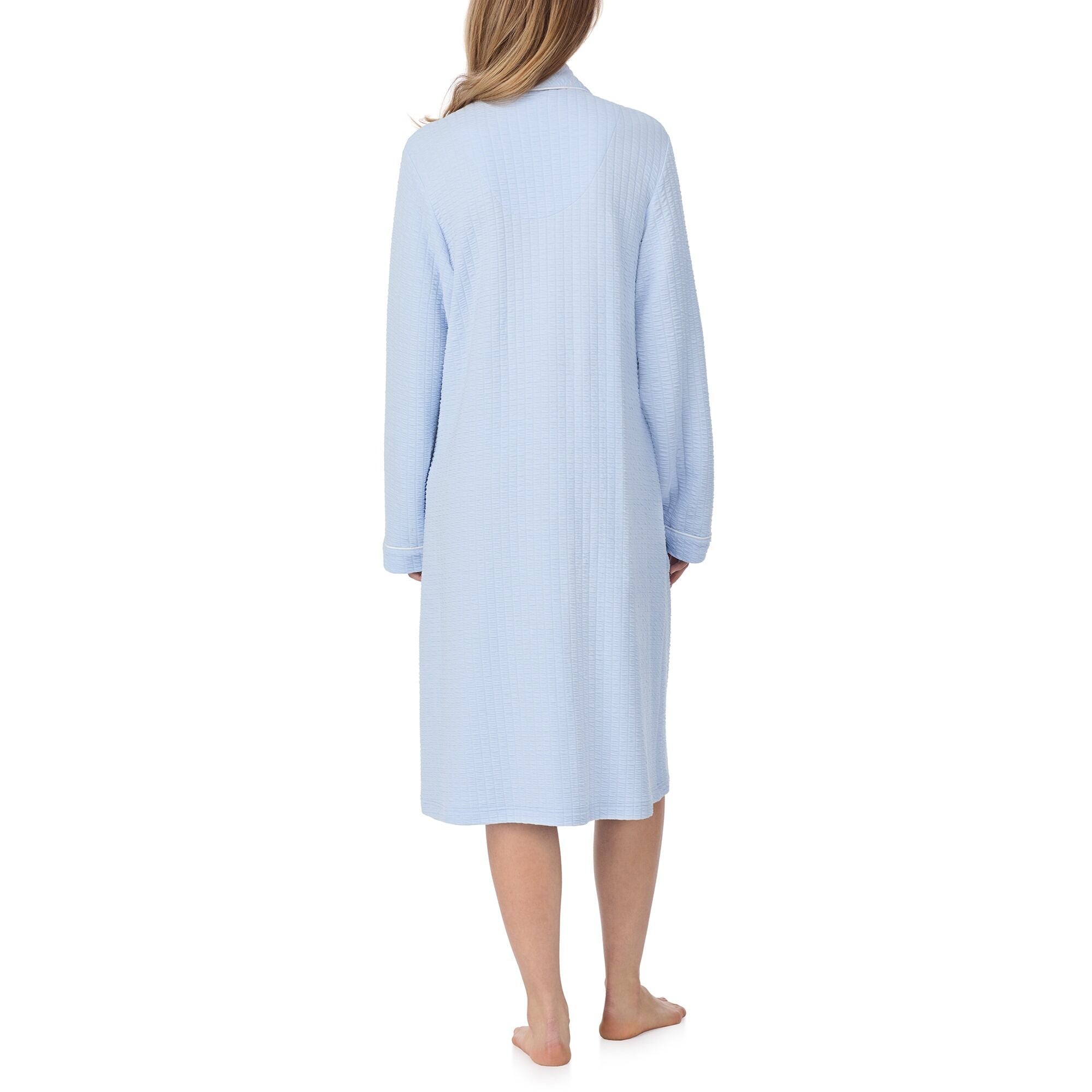 Eileen West 42" Silky Cotton Waffle Knit Waltz Button Robe