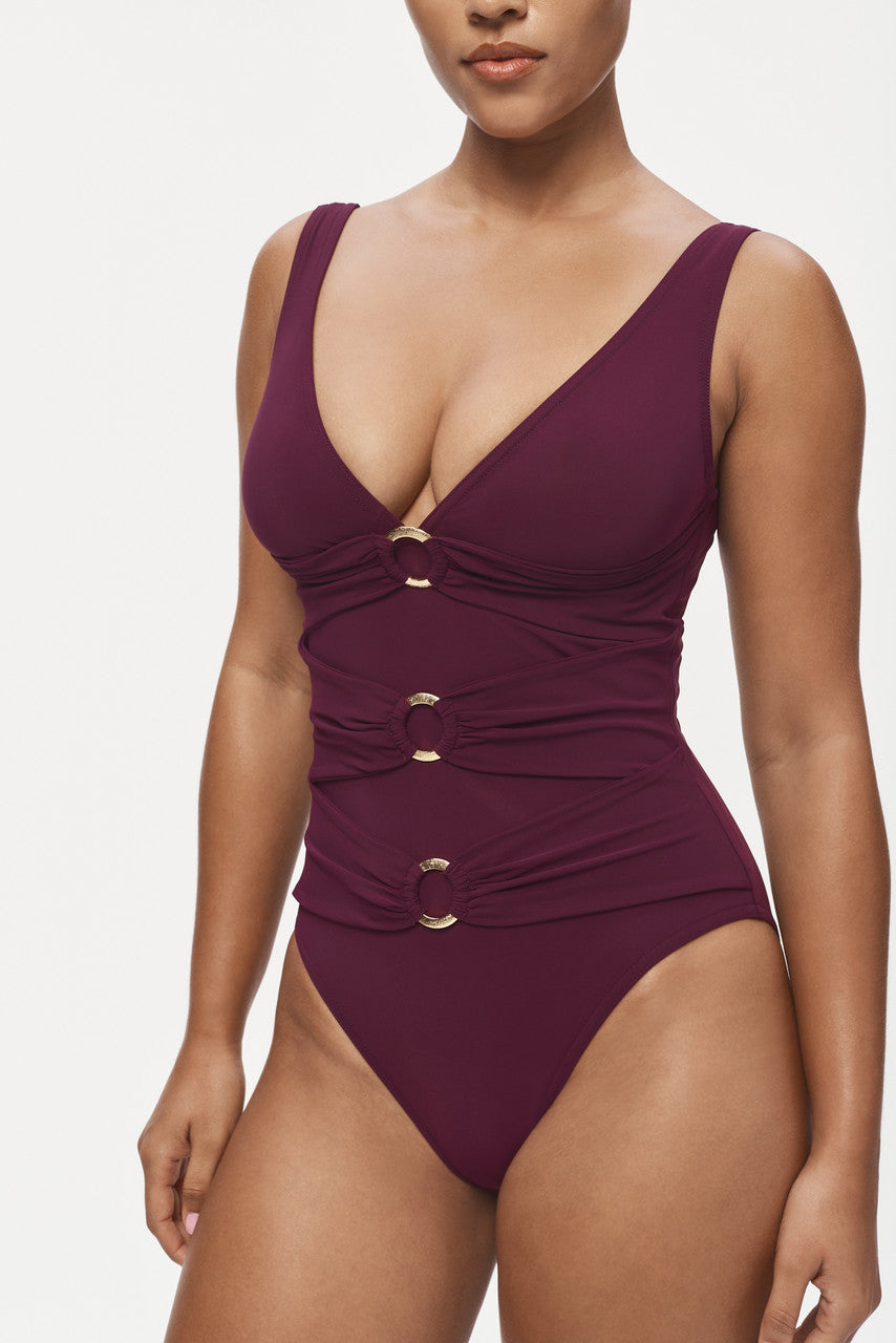 Karla Colletto Luca Banded V-Neck Underwire One Piece