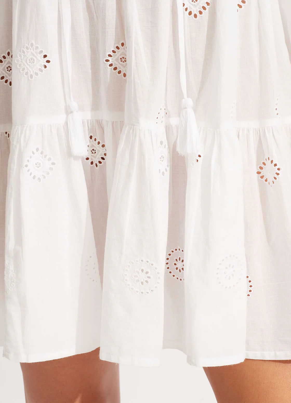 Seafolly Beach Edit Embroidery Tiered Mini Dress
