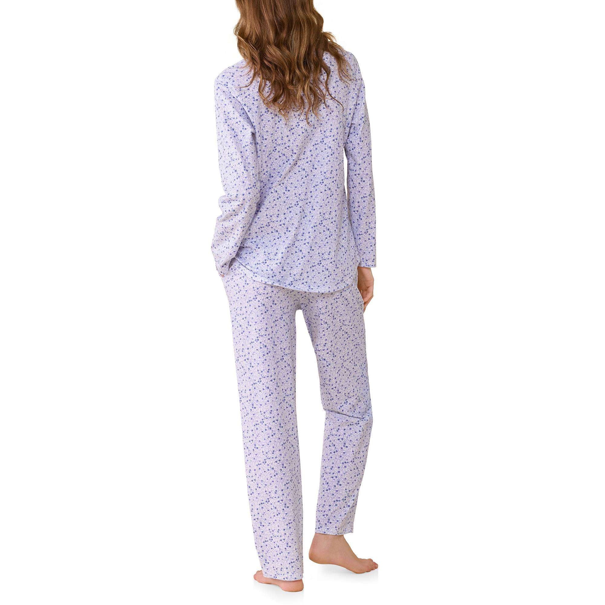 Eileen West Cotton Peached Jersey L/S Notch Collar Long PJ Set