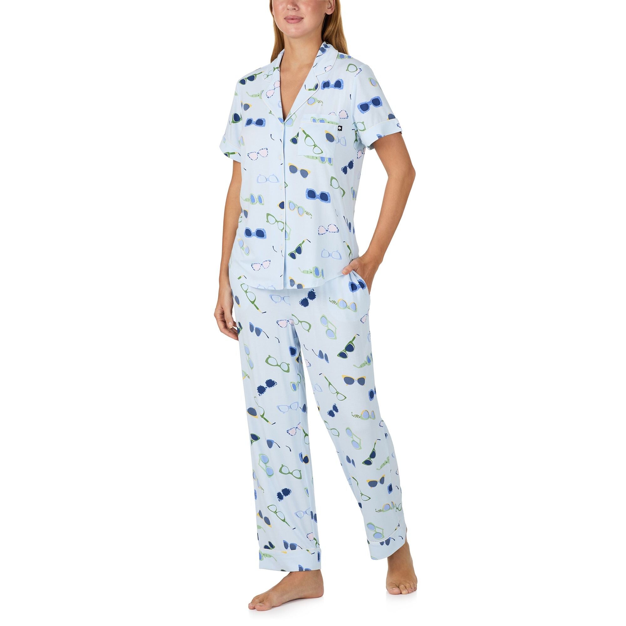 Kate Spade Modal Jersey S/S Notch Crop PJ Set