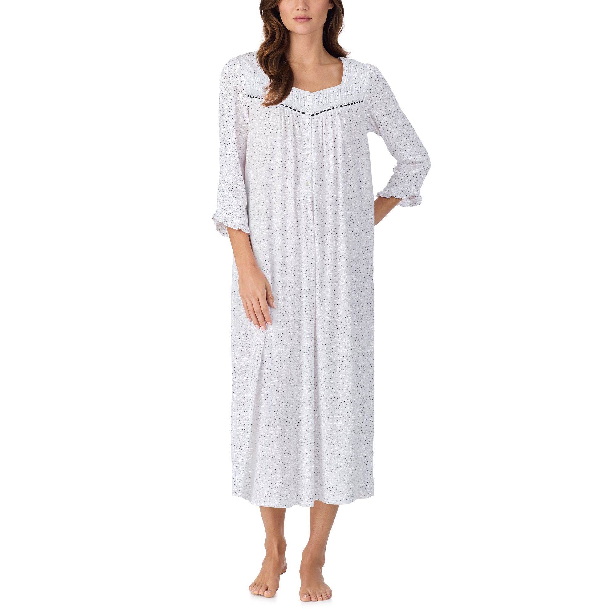 Eileen West 100% Cotton Jersey Knit 48" 3/4/S Nightgown