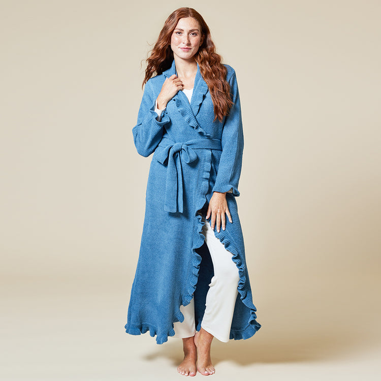 Softies Perfectly Draped 51" Ruffle Chenille Robe