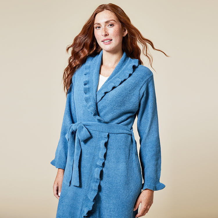 Softies Perfectly Draped 51" Ruffle Chenille Robe