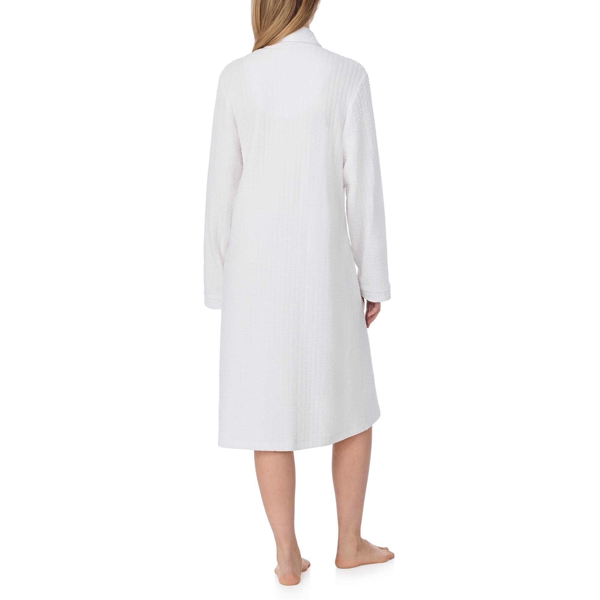 Eileen West 42" Silky Cotton Waffle Knit Waltz Button Robe