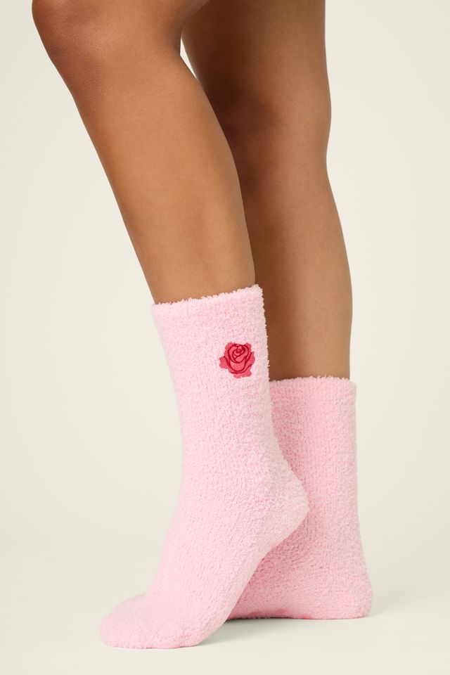 P.J. Salvage Crazy For The Holidays Cozy Sock - Pink