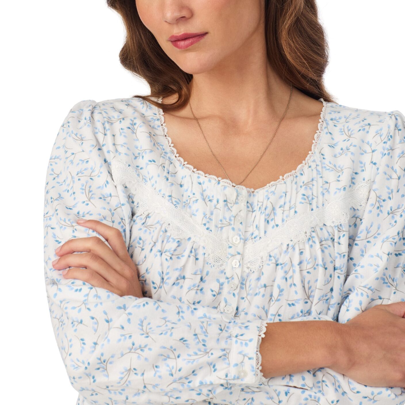 Eileen West Brushed Flannel 42" Waltz L/S Nightgown