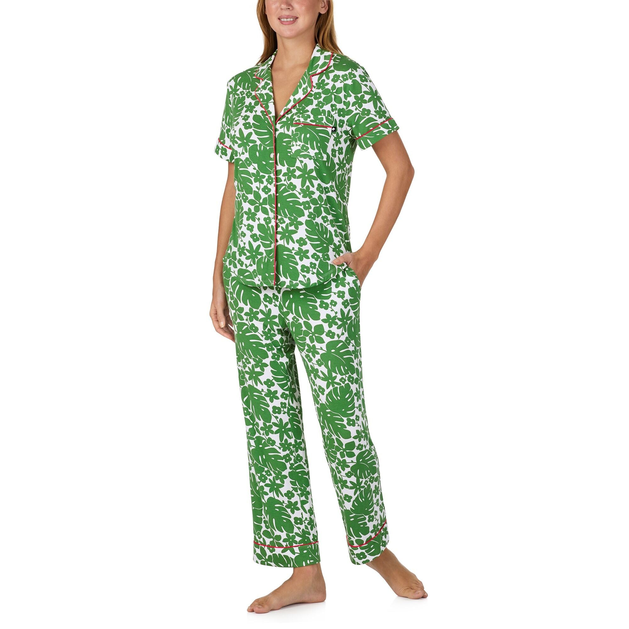 Kate Spade Modal Jersey S/S Notch Crop PJ Set