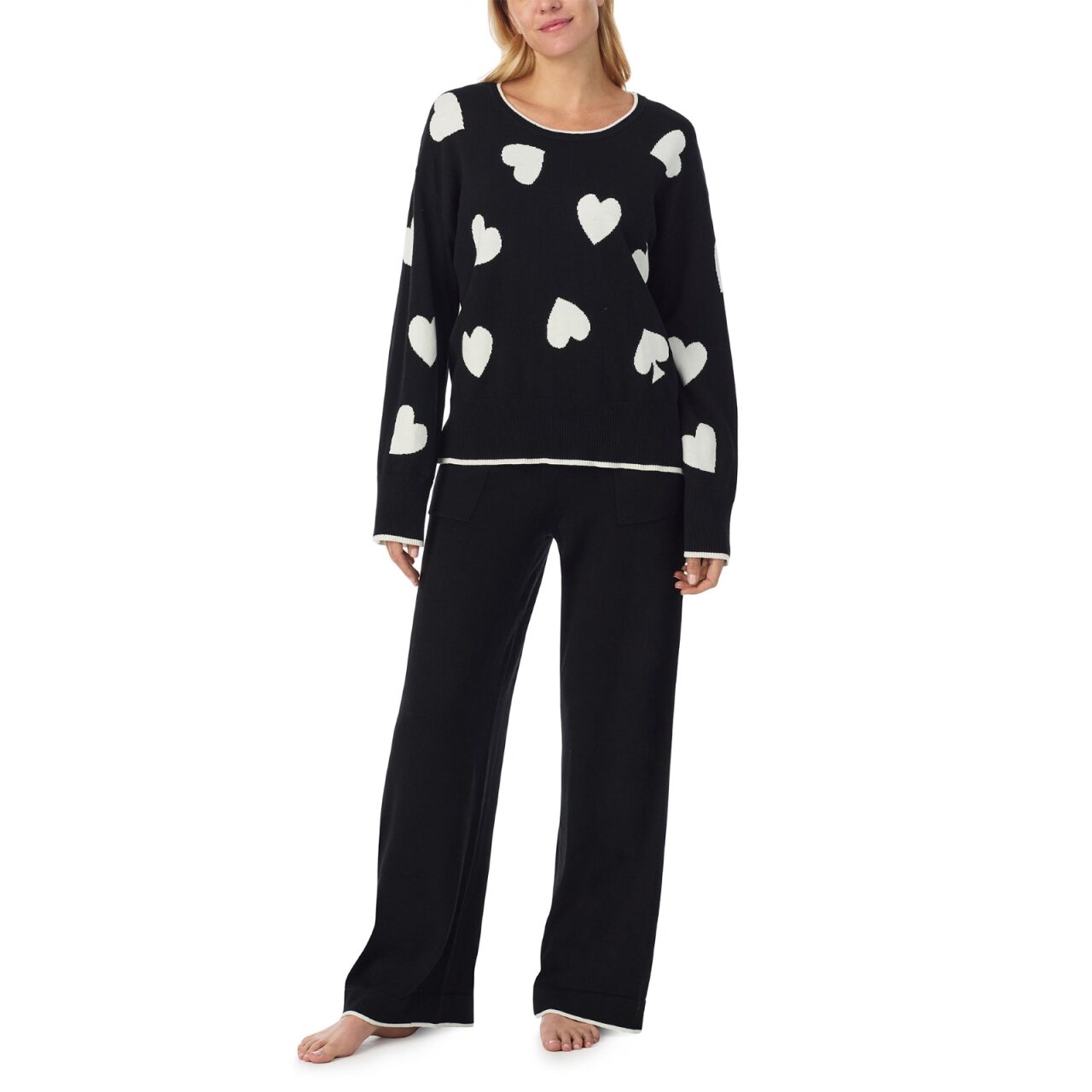 Kate Spade Scattered Heart L/S Sweater Pant PJ Set