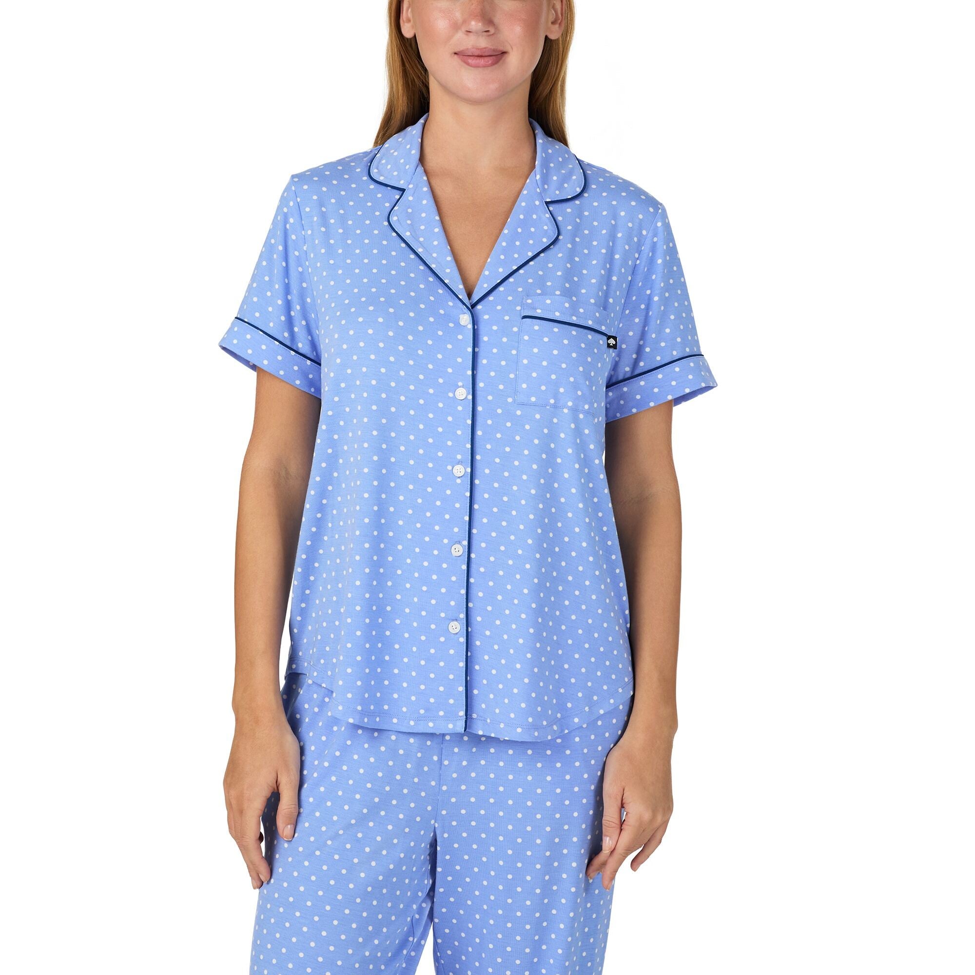 Kate Spade Modal Jersey S/S Notch Crop PJ Set