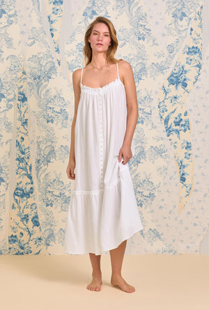 Eileen West 48" The "Aurora" White Crinkle Gauze Perfect Sundress