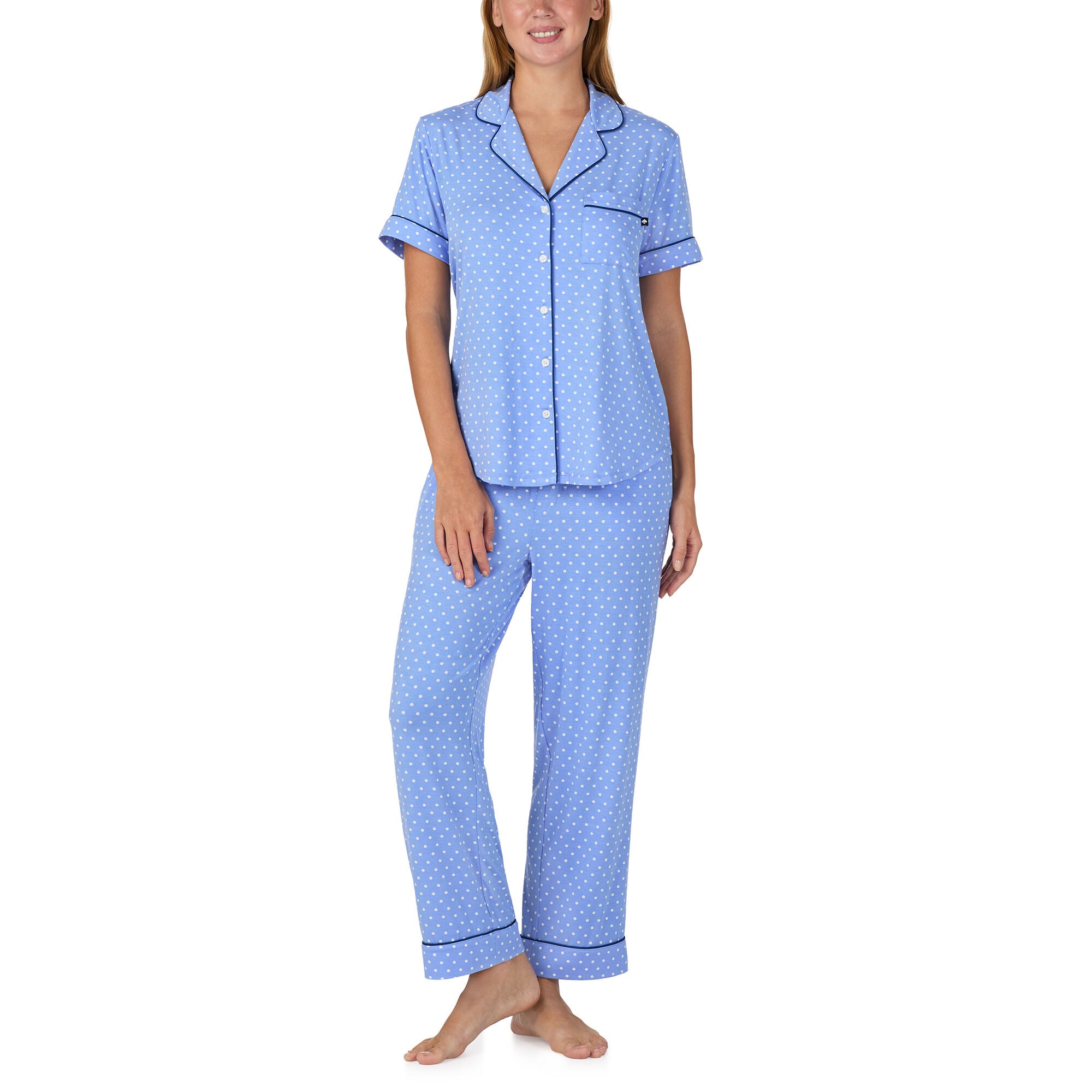 Kate Spade Modal Jersey S/S Notch Crop PJ Set