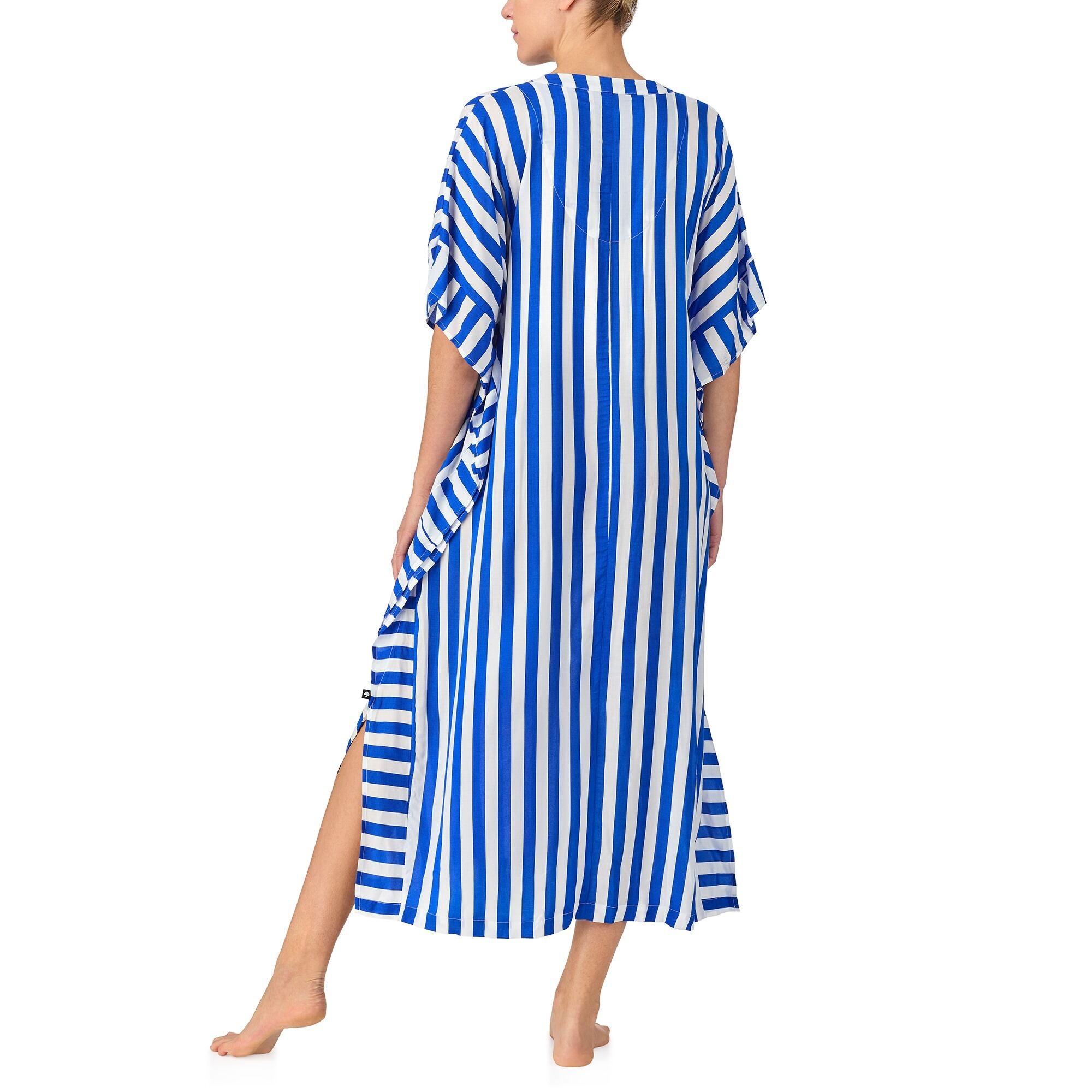 Short Sleeve Striped Cover Up Caftan