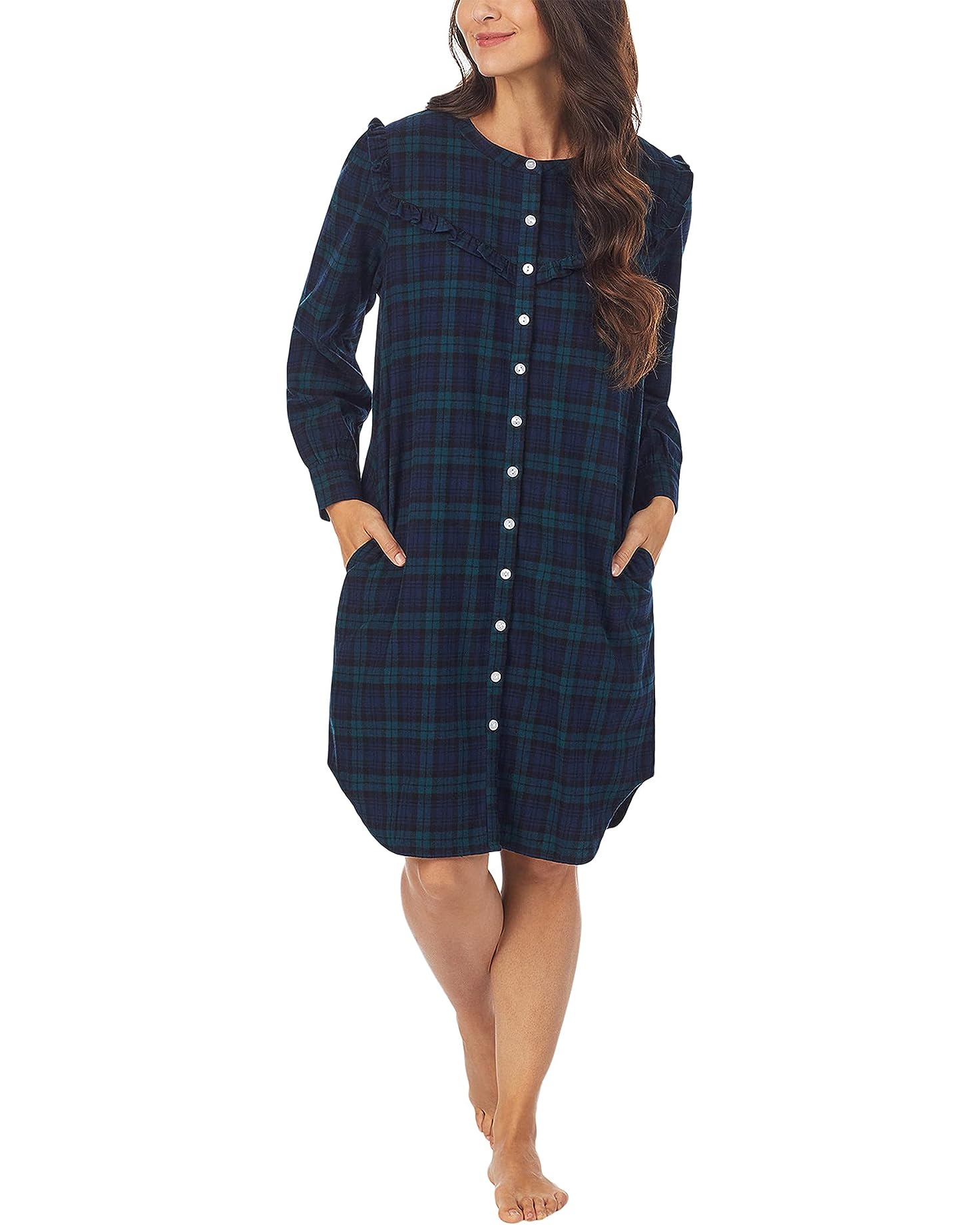 Lanz of Salzburg Long Sleeve Short Flannel Gown