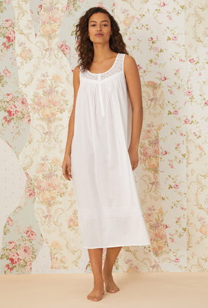 Eileen West Lace Daydream "Eileen" White Cotton Ballet Nightgown