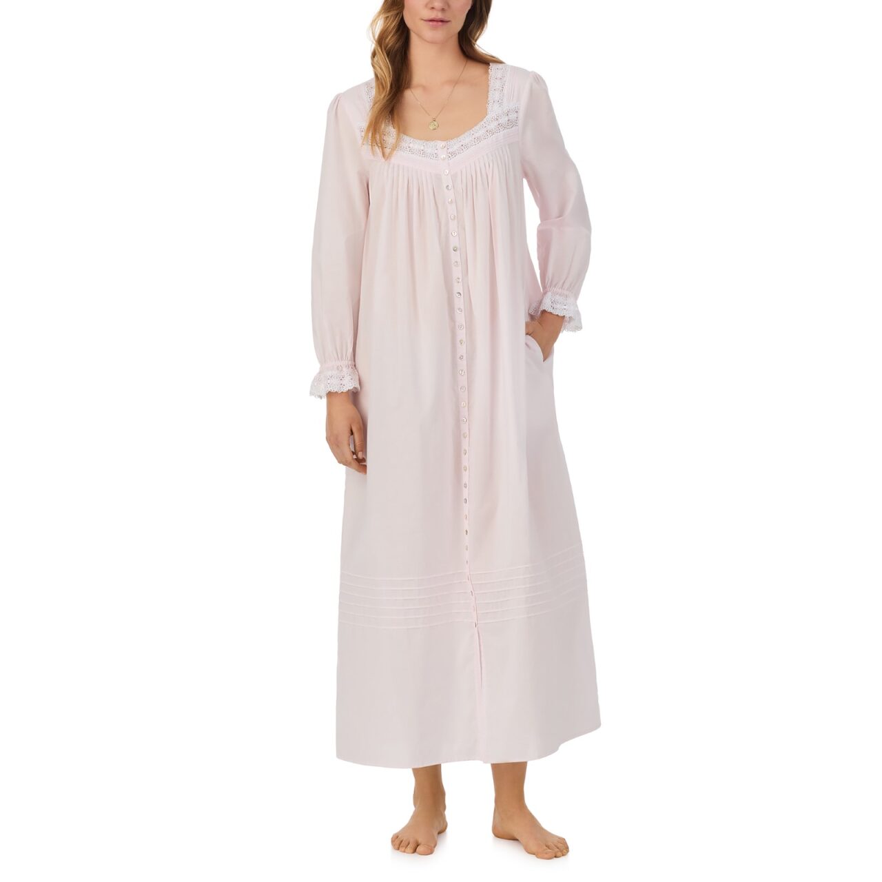 Eileen West L/S Button Long Gown