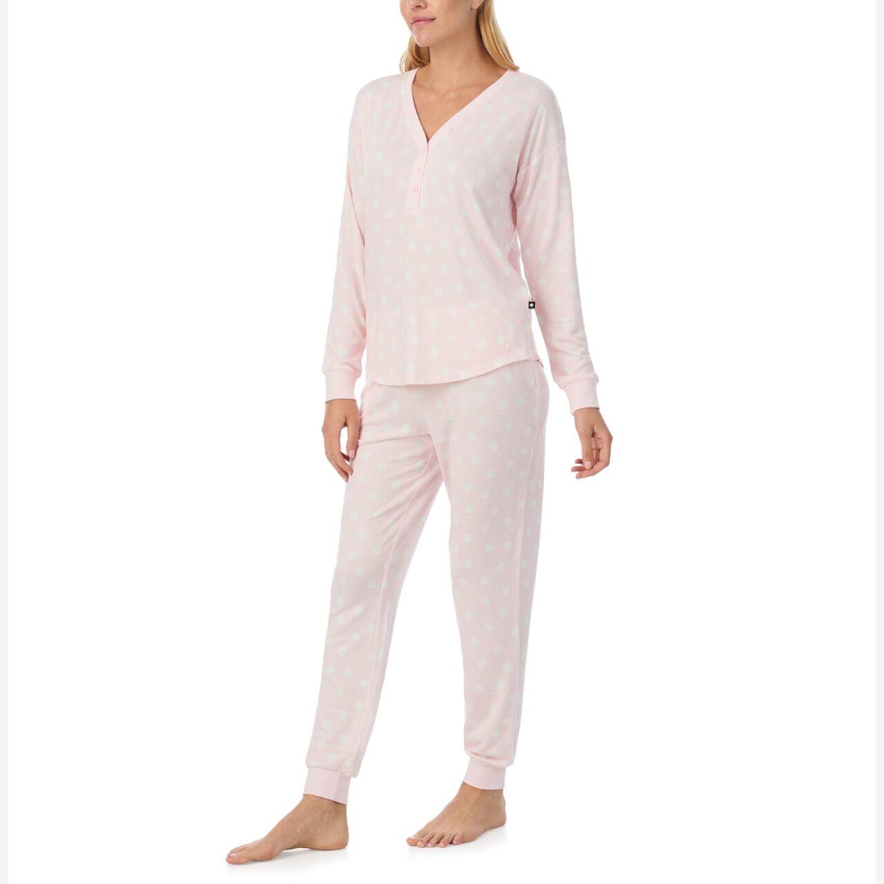 Kate Spade Dotted L/S Henley Jogger PJ Set