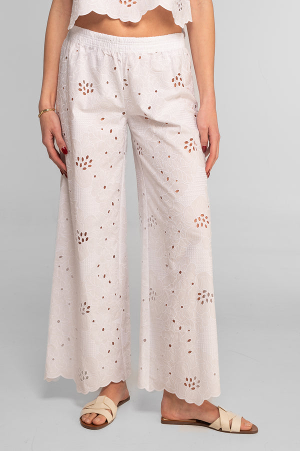 Oscalito embroidered cotton trousers