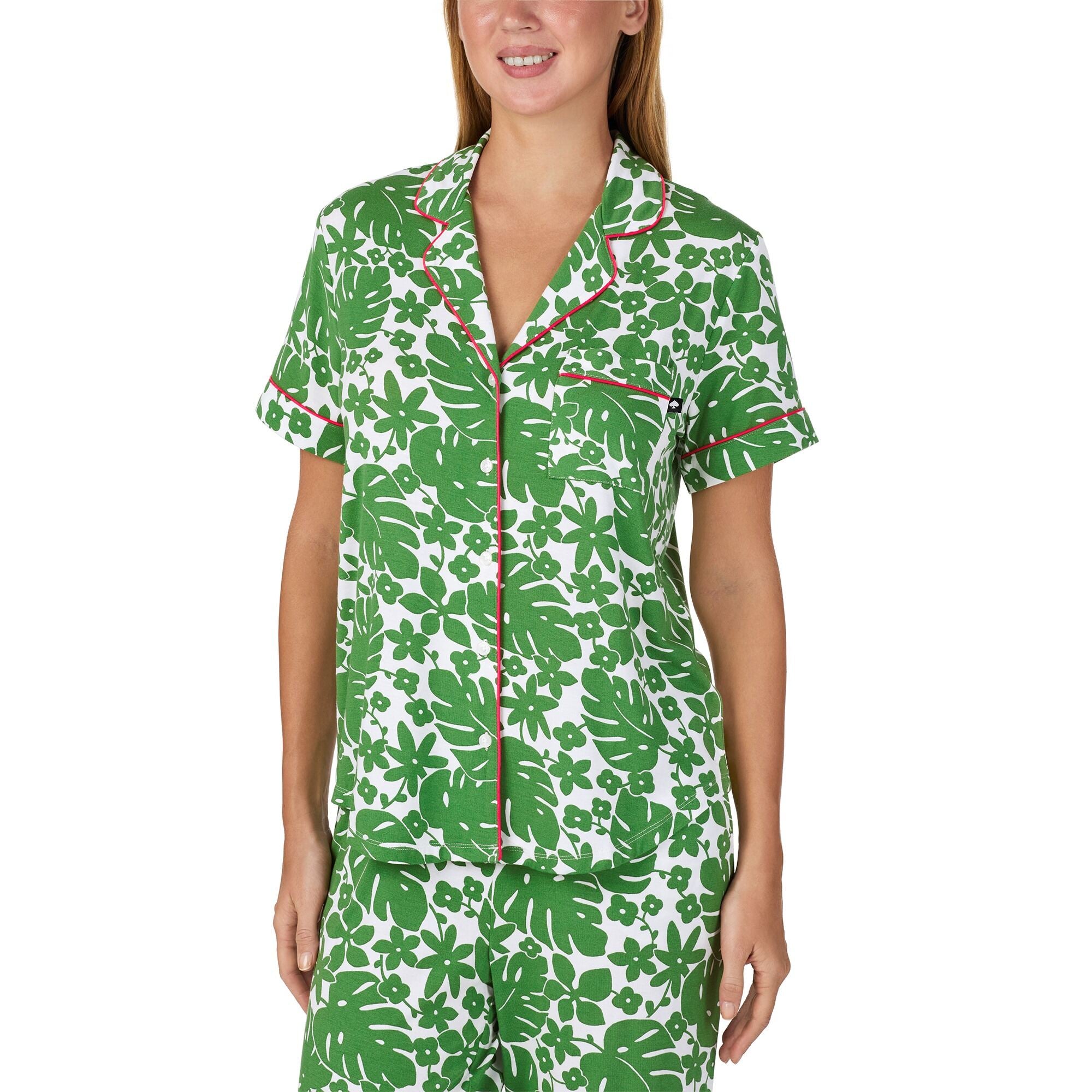 Kate Spade Modal Jersey S/S Notch Crop PJ Set