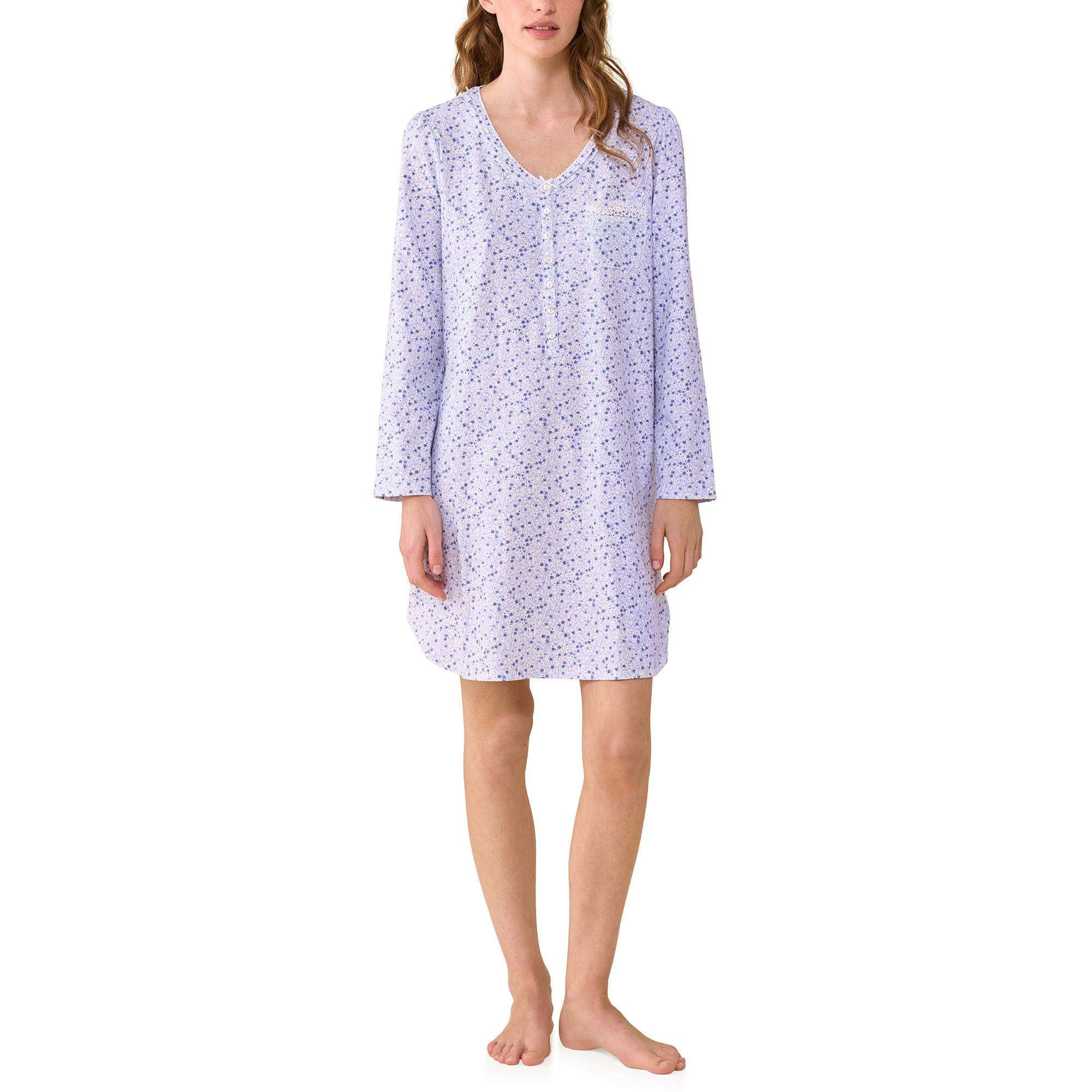 Eileen West Cotton Peached Jersey 36" L/S Nightshirt