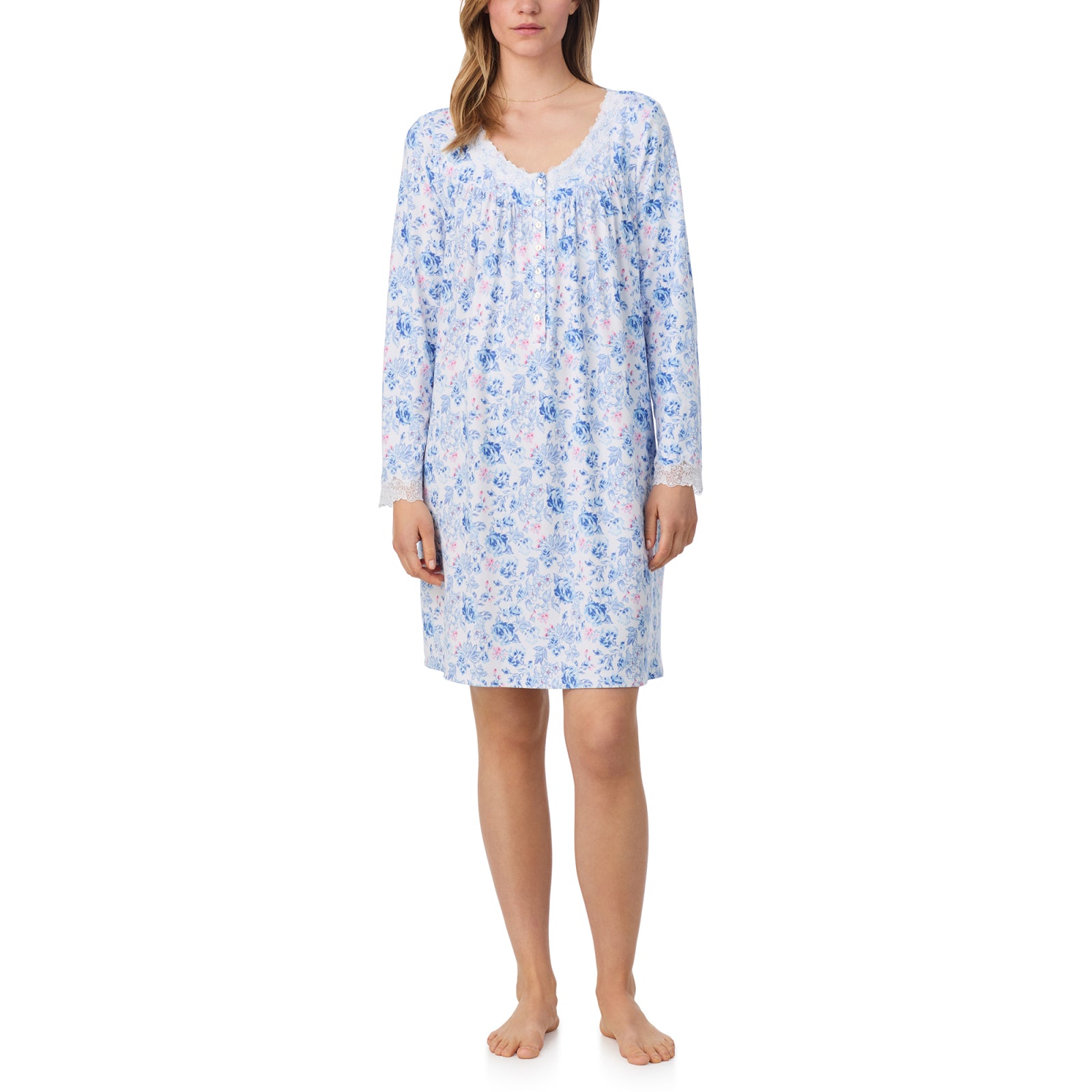 Eileen West Dream Sweater Knit Short L/S Nightgown