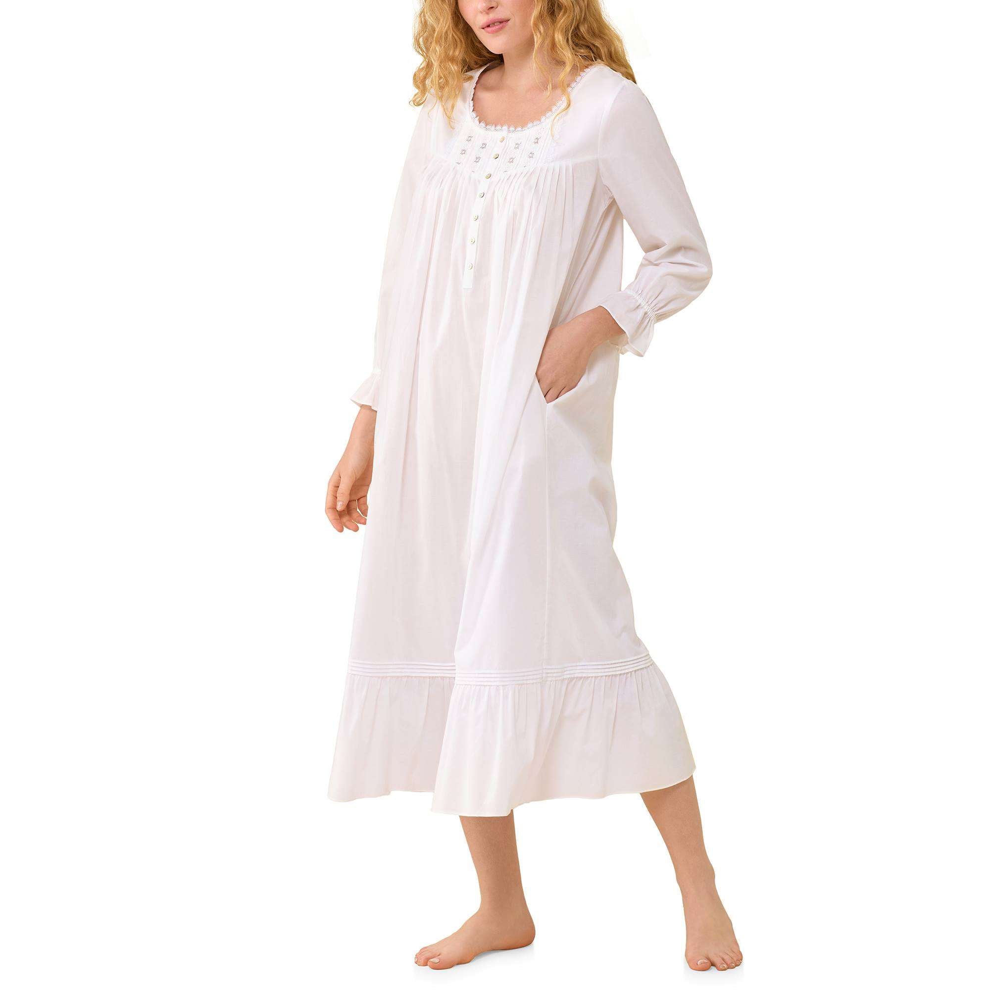 Eileen West Cotton Woven Lawn 50" Ballet L/S NIghtgown