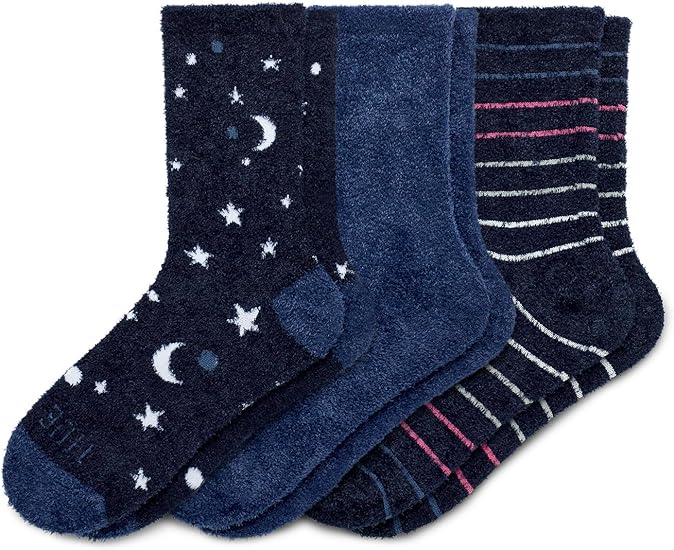 Hue 3-Pack Cozy Velour Sock One Size Moonlight Pack