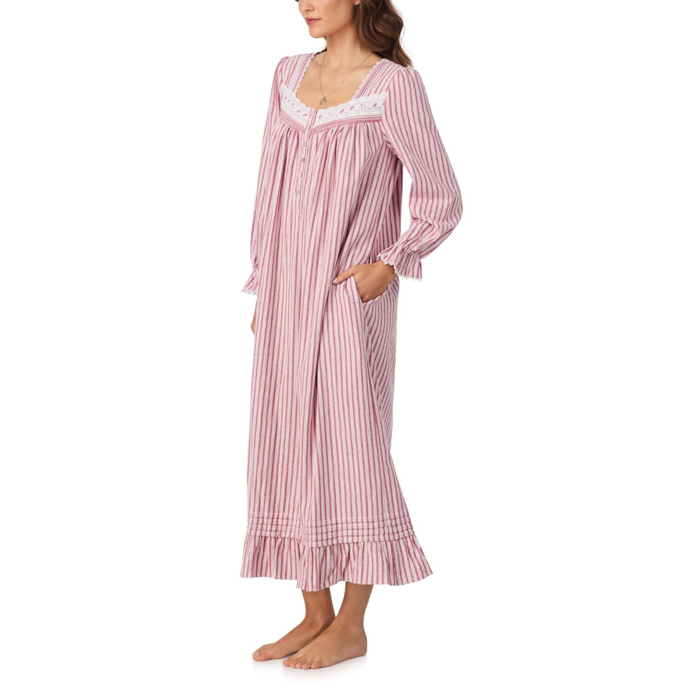 Eileen West Flannel 50" L/S Ballet Nightgown