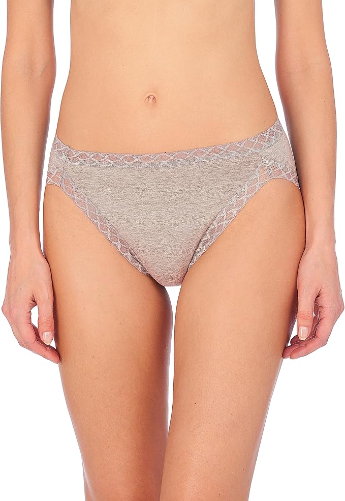 Natori Bliss Cotton French Cut Panty- Light Grey Heather