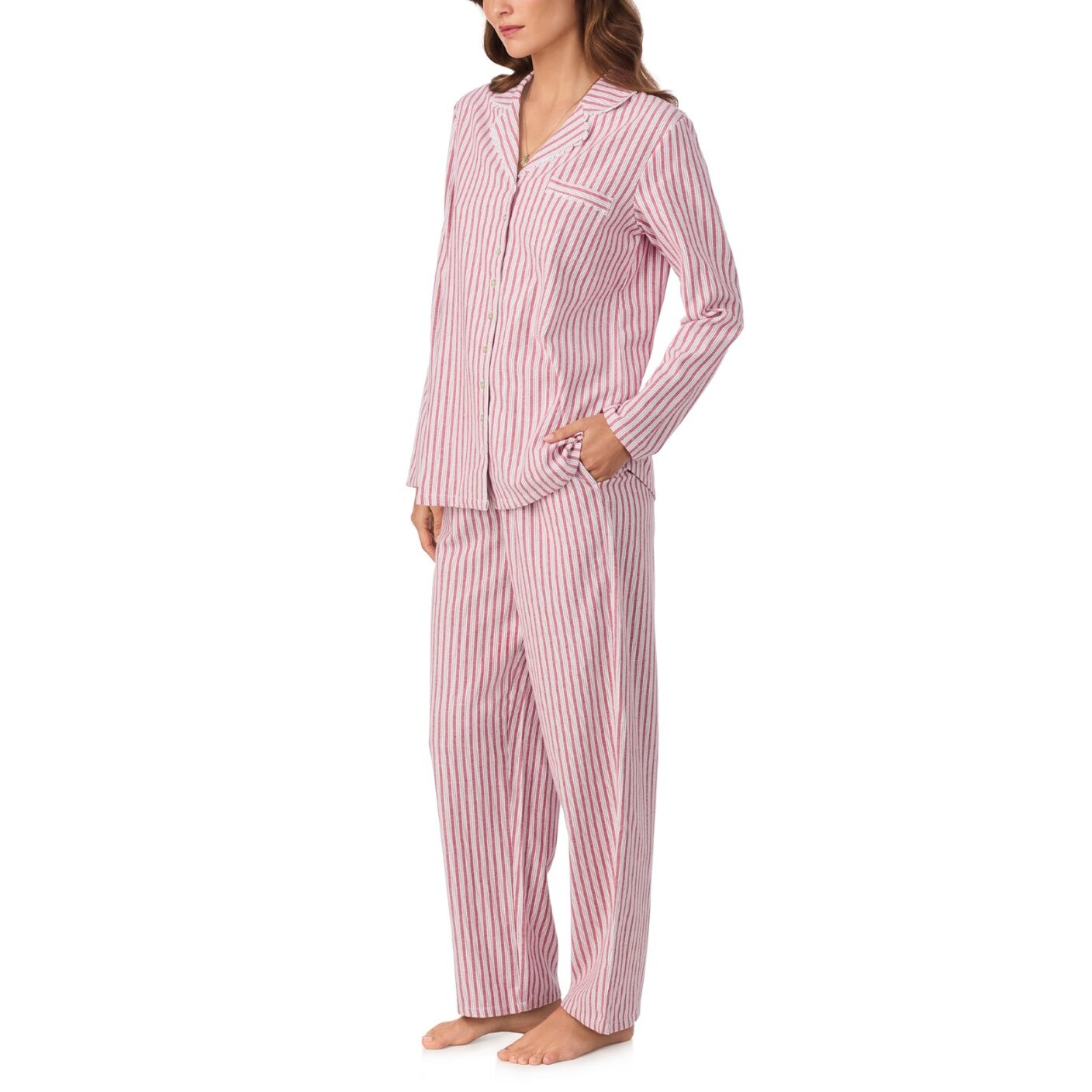 Eileen West Brushed Flannel Notch Collar PJ Set