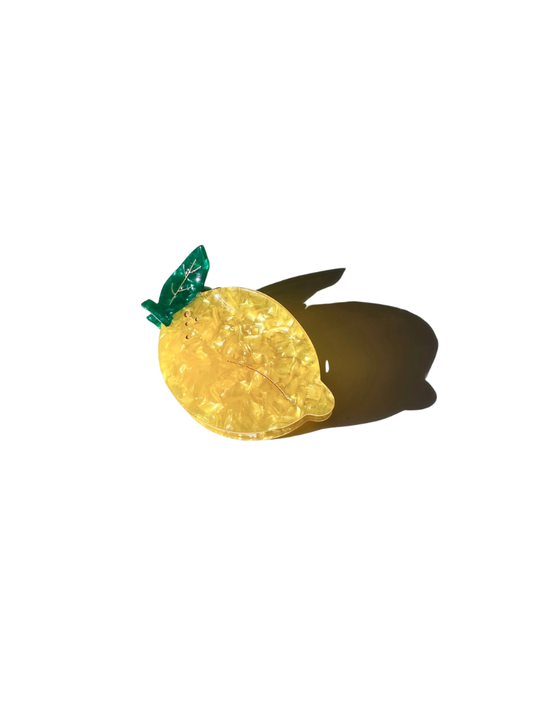Solar Eclipse Hand-Painted Lemon Fruit Claw Hair Clip