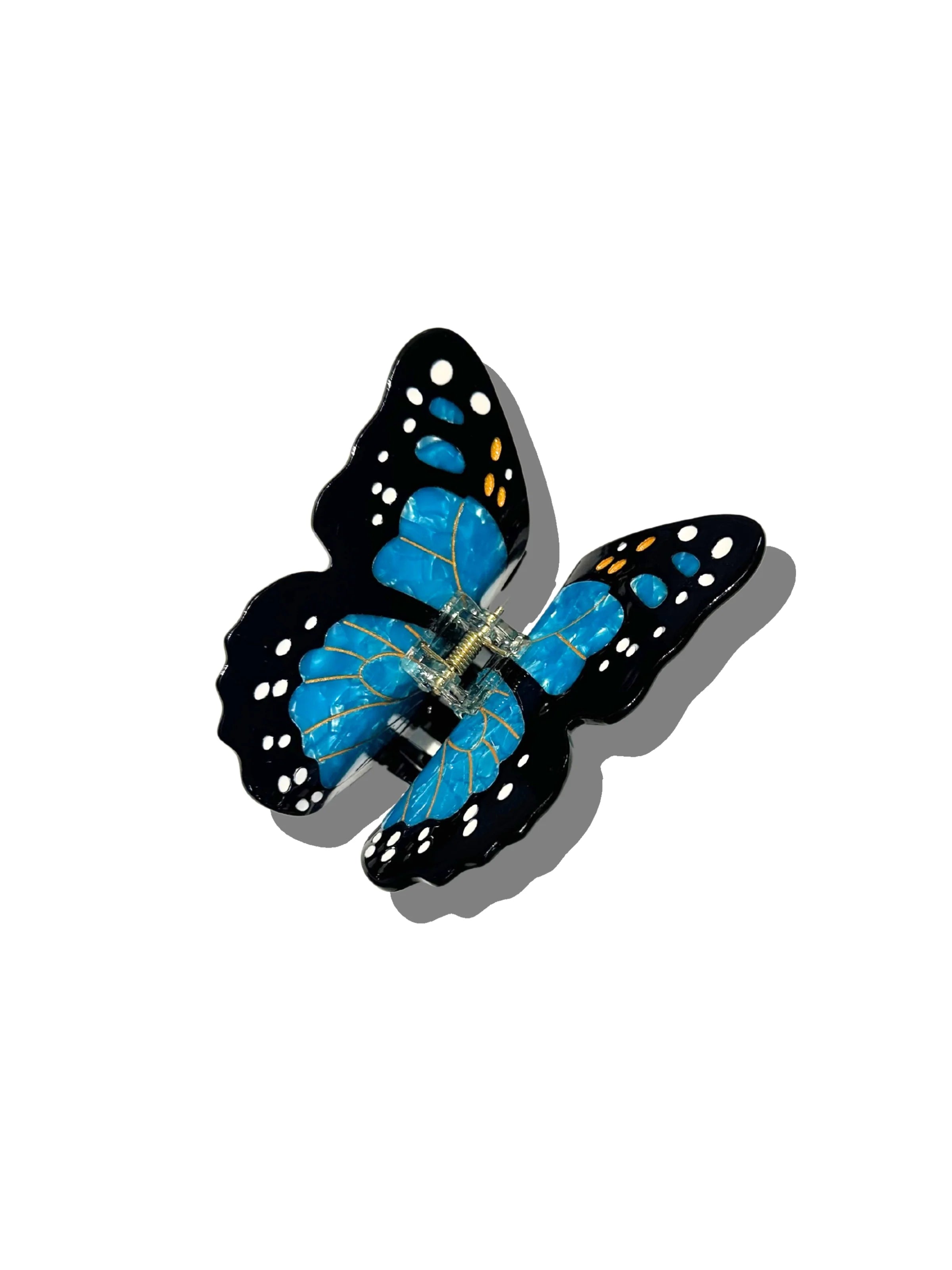 Solar Eclipse Hand Painted Monach Butterfly Claw Hair Clip