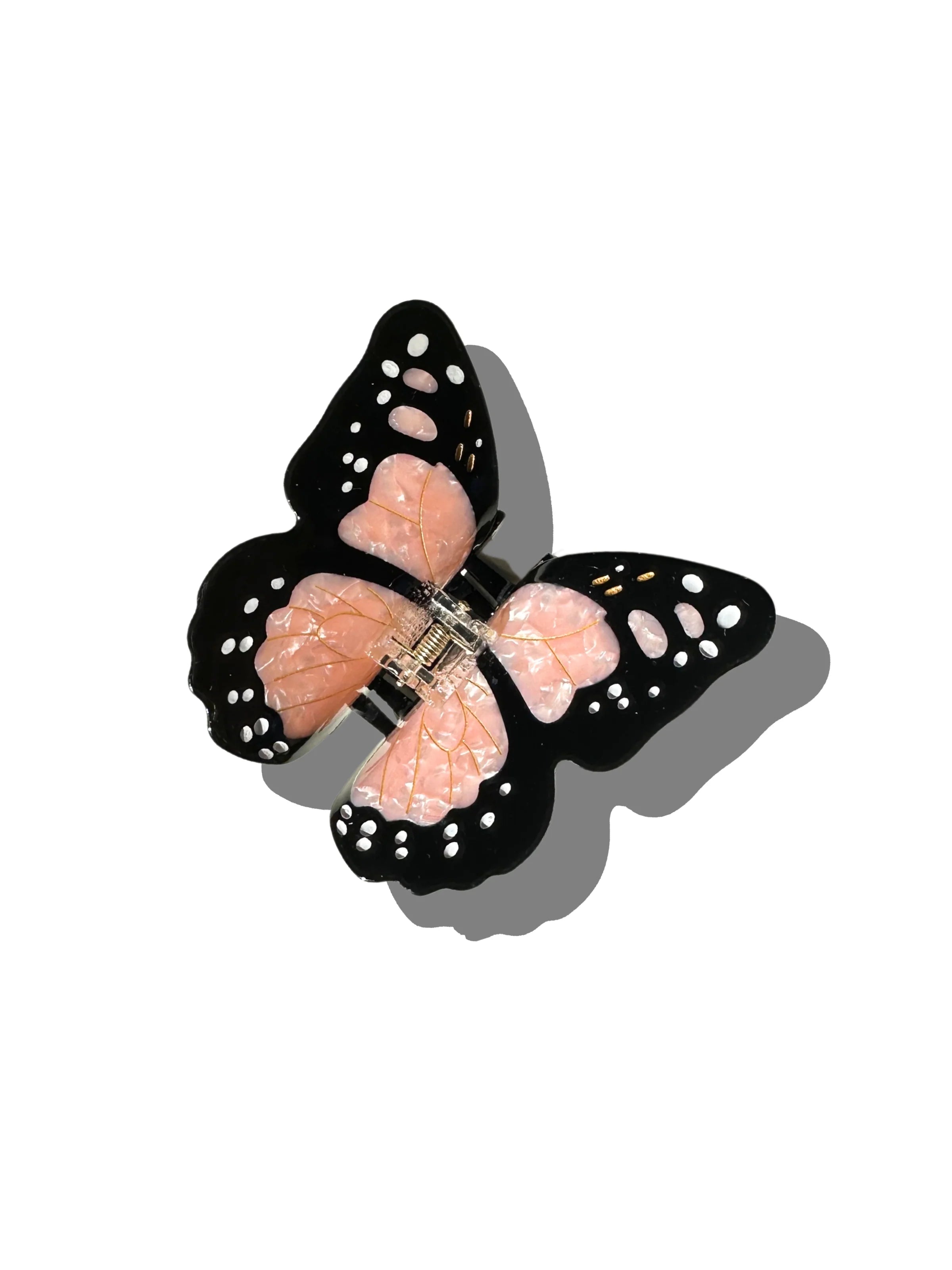Solar Eclipse Hand Painted Monach Butterfly Claw Hair Clip