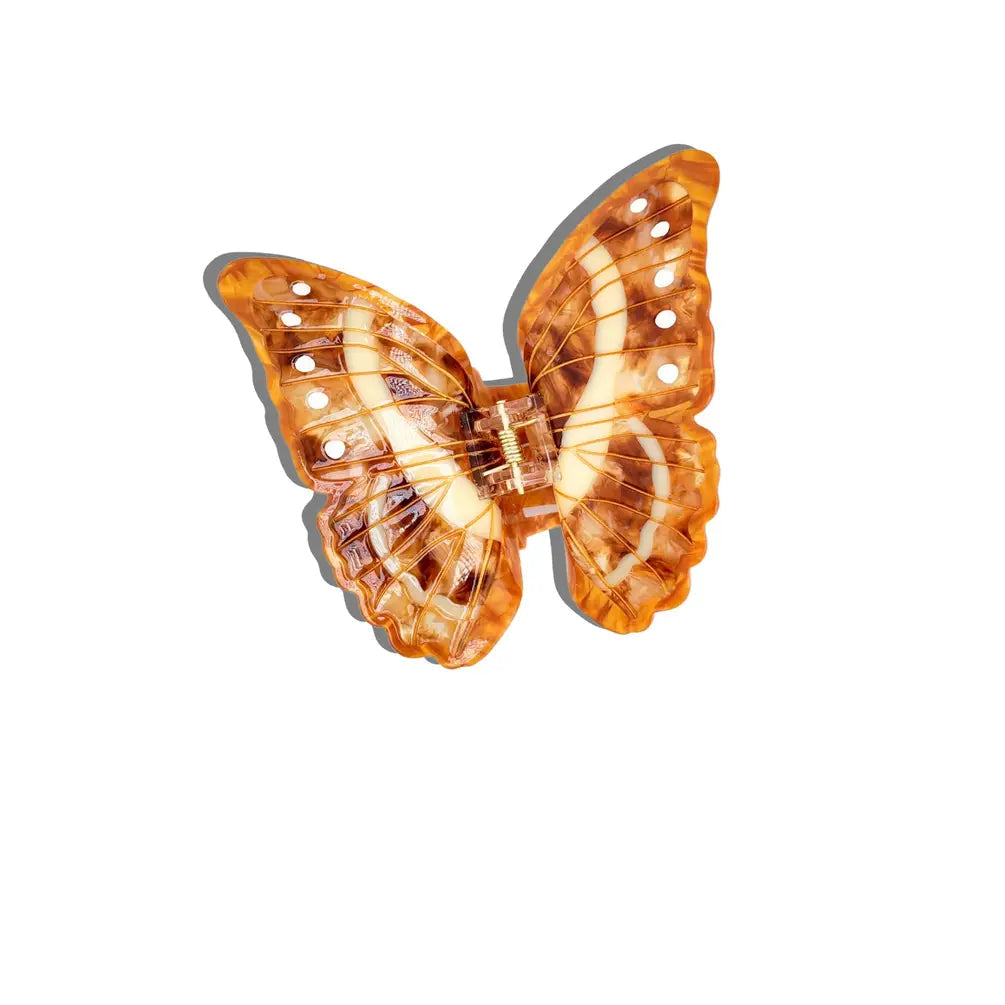 Solar Eclipse Hand-Painted Morpho Butterfly Claw Hair Clip