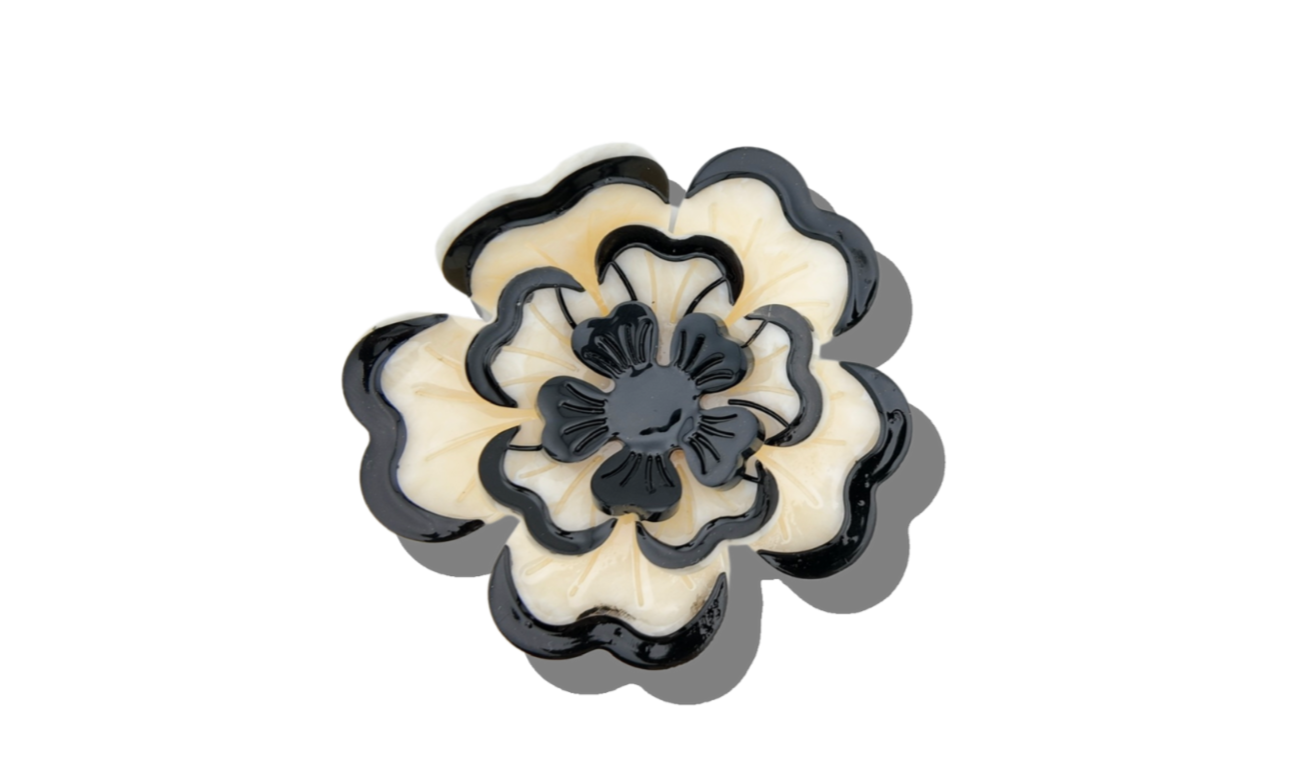 Hand-painted Origami Dianthus Flower Hair Clip