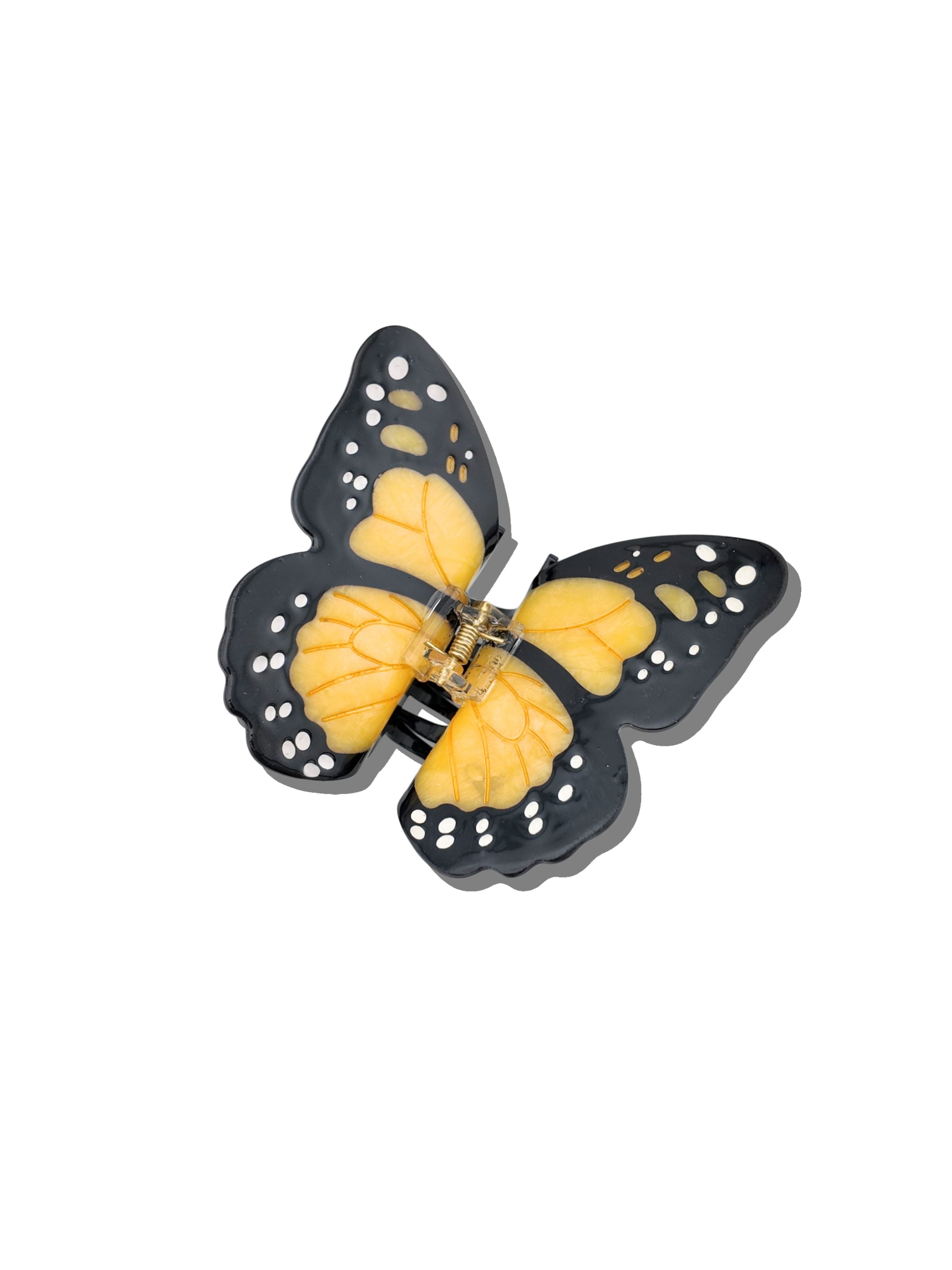 Solar Eclipse Hand Painted Monach Butterfly Claw Hair Clip