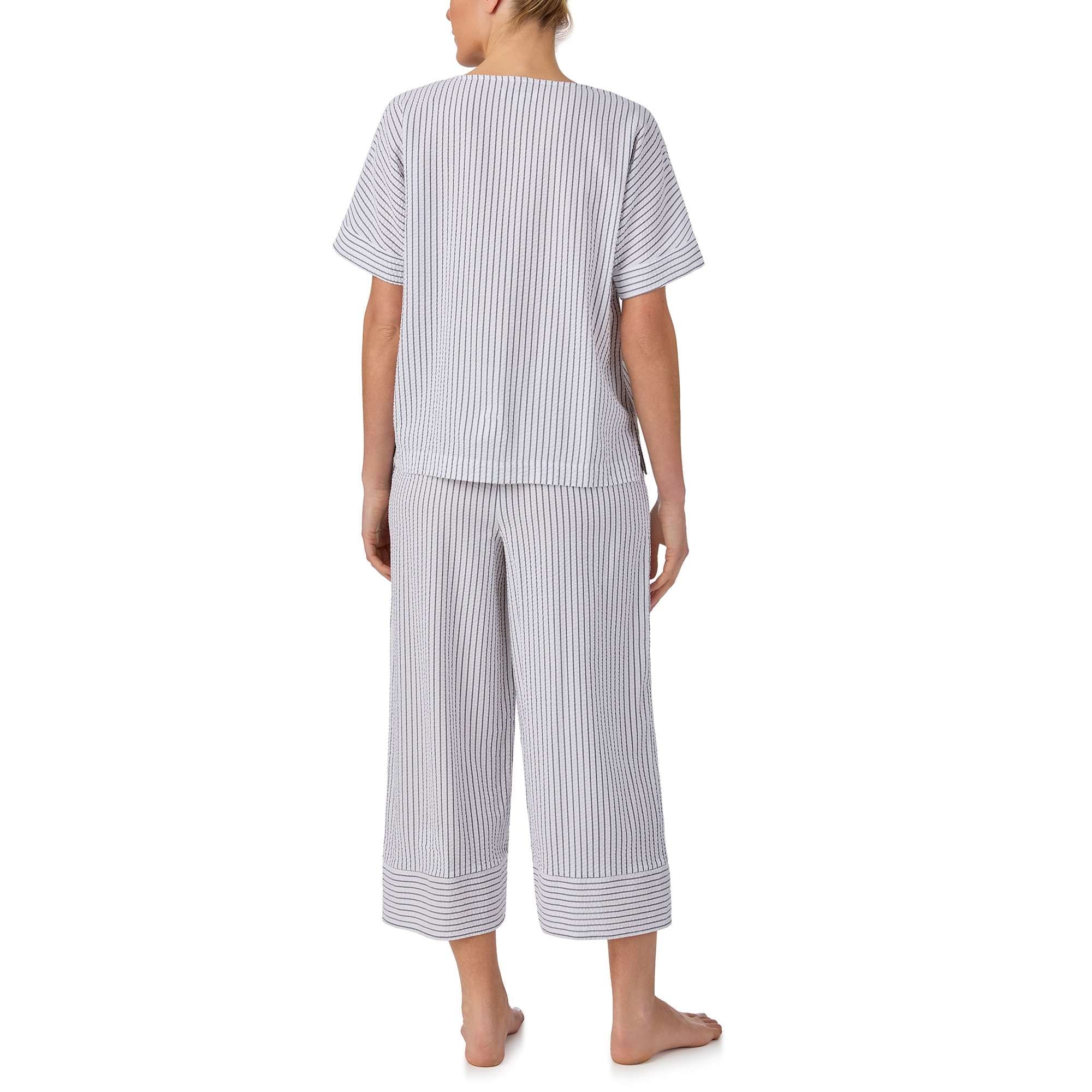 Donna Karan Sleep Striped Skies Dolman Top & Crop Pant PJ Set