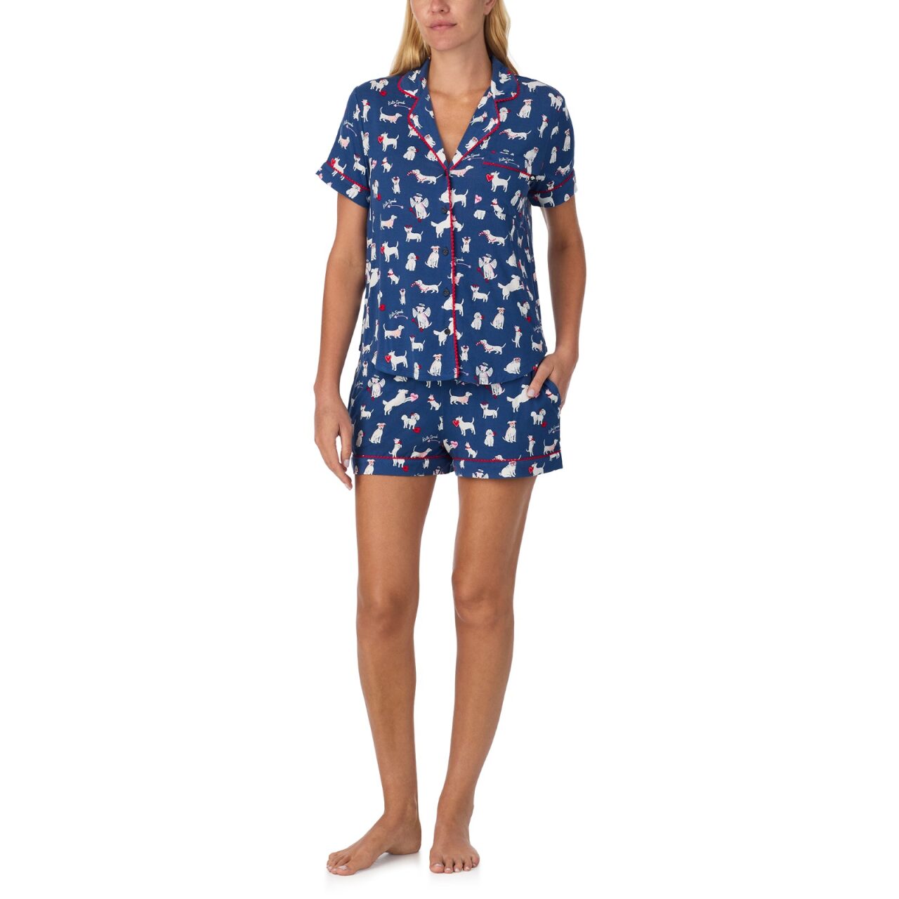 Kate Spade Short Sleeve Notch Short PJ Set