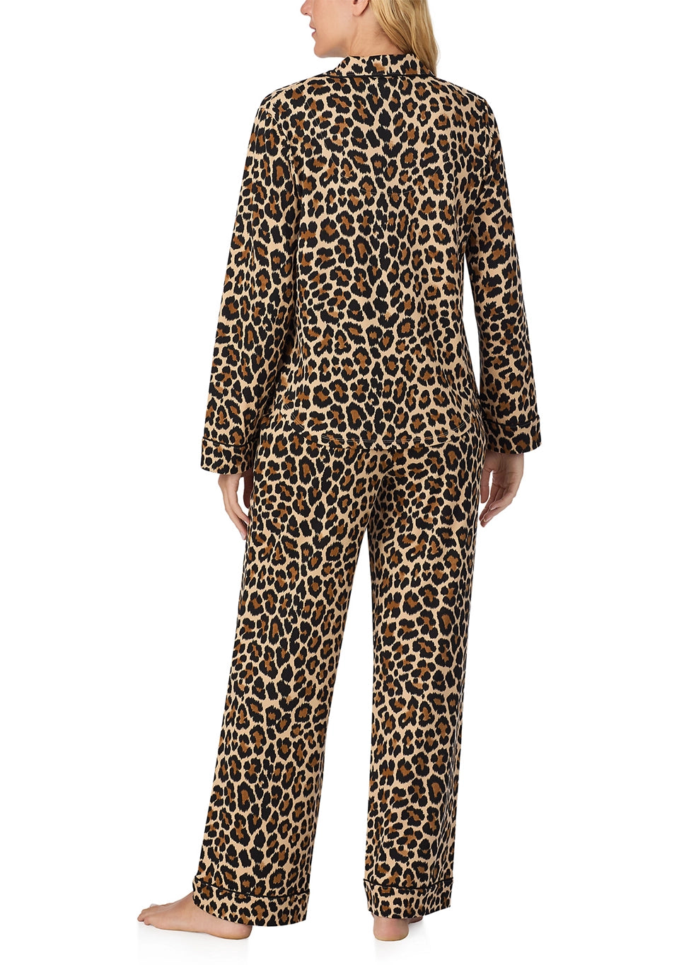 Kate Spade Plus Size Recycled Brushed Jersey L/S Notch Long PJ Set