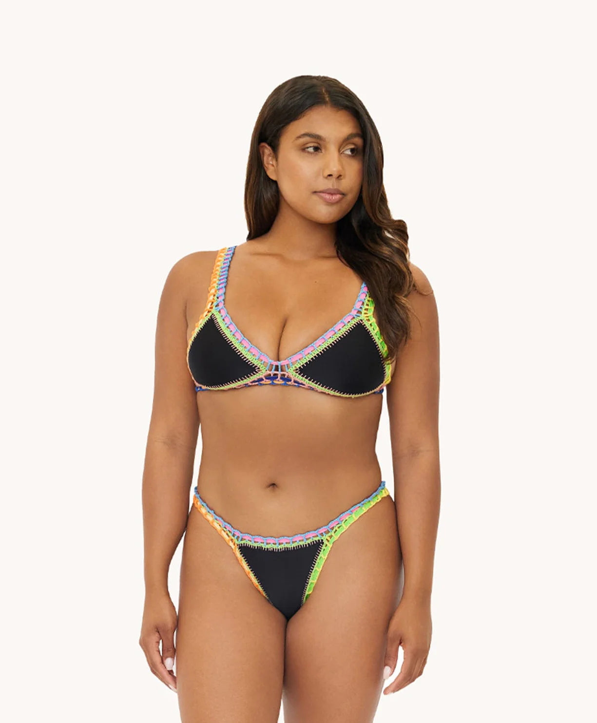 PQ Ferrarini by PQ Swim Crochet Bikini Top - Black