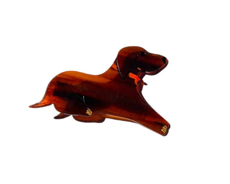 Solar Eclipse Hand-Painted Dachshund Claw Hair Clip