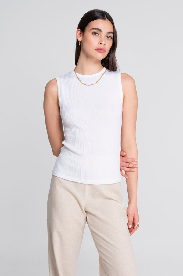 Oscalito 100% Cotton Tank Top- High Neckline