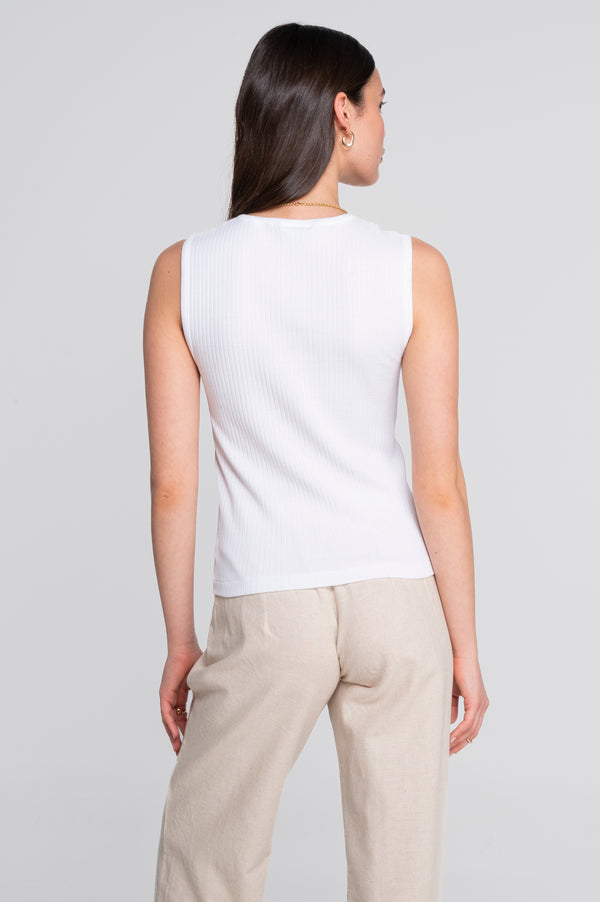 Oscalito 100% Cotton Tank Top- High Neckline