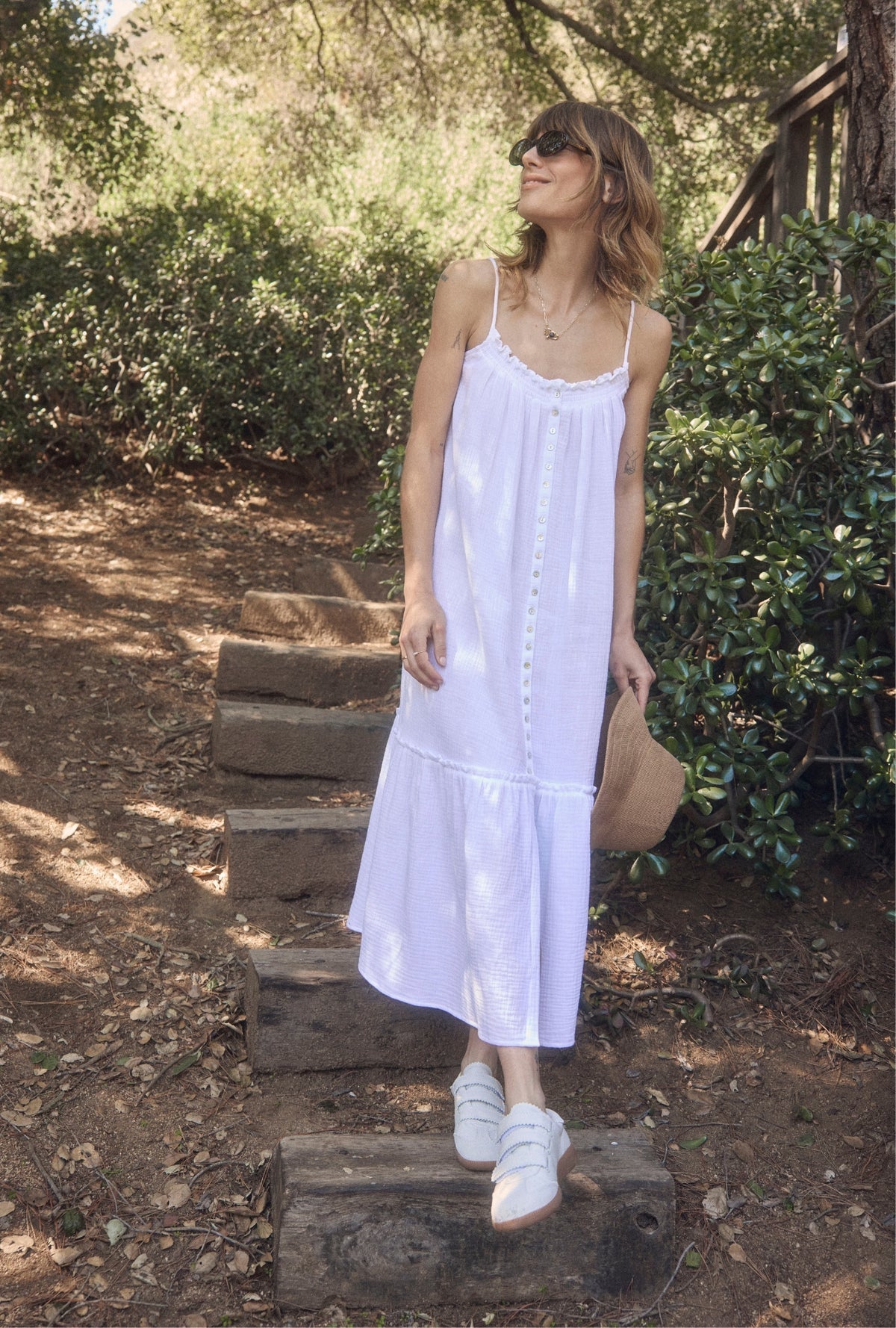 Eileen West 48" The "Aurora" White Crinkle Gauze Perfect Sundress