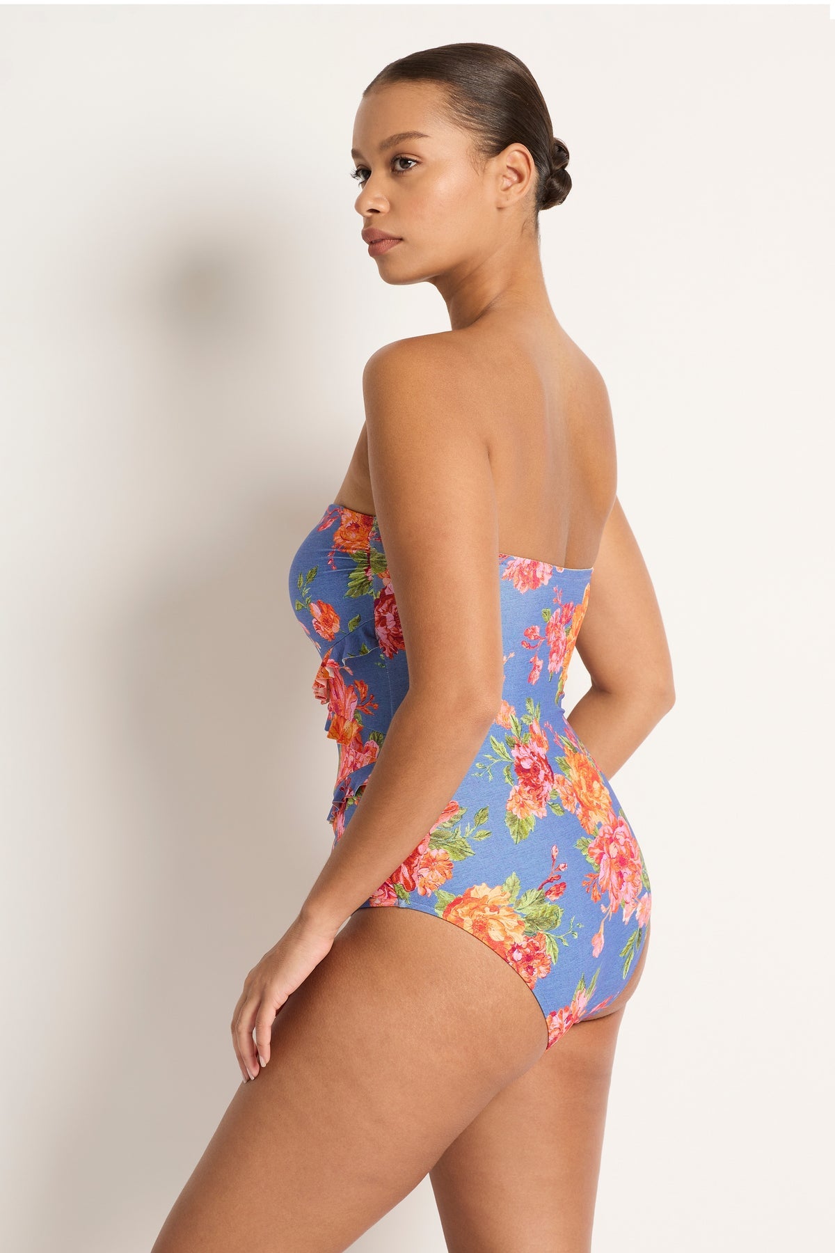 vintage inspired floral with a pop of pink One Piece
