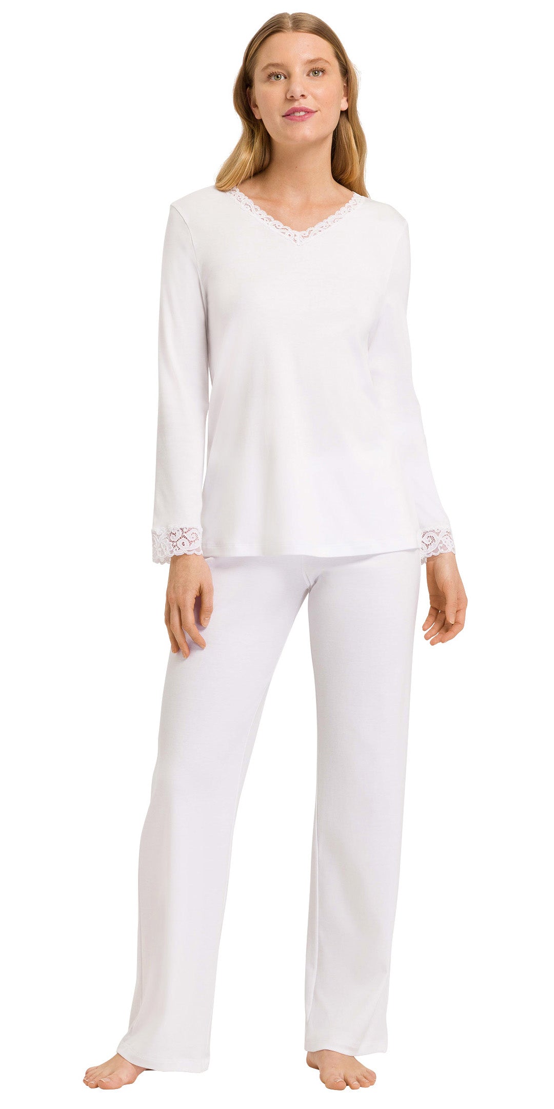 Hanro Moments Long Sleeve PJ Set White