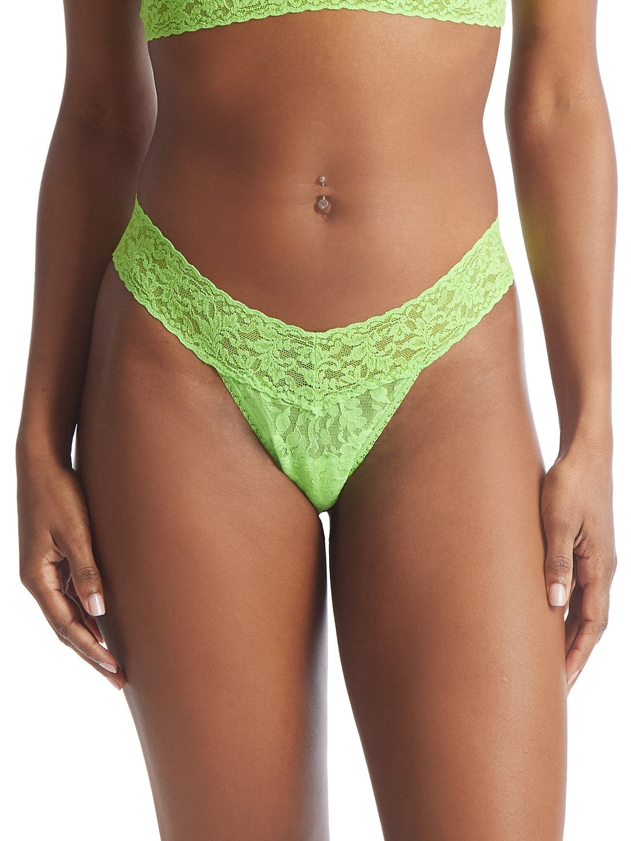 Hanky Panky Signature Lace Low Rise Thong Green