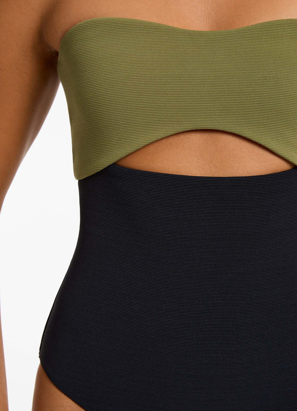 Jets Swim Versa Rib Cut Out Bandeau One Piece